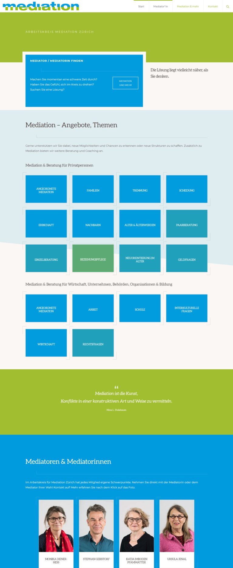 mediation.ch Startseite Screenshot